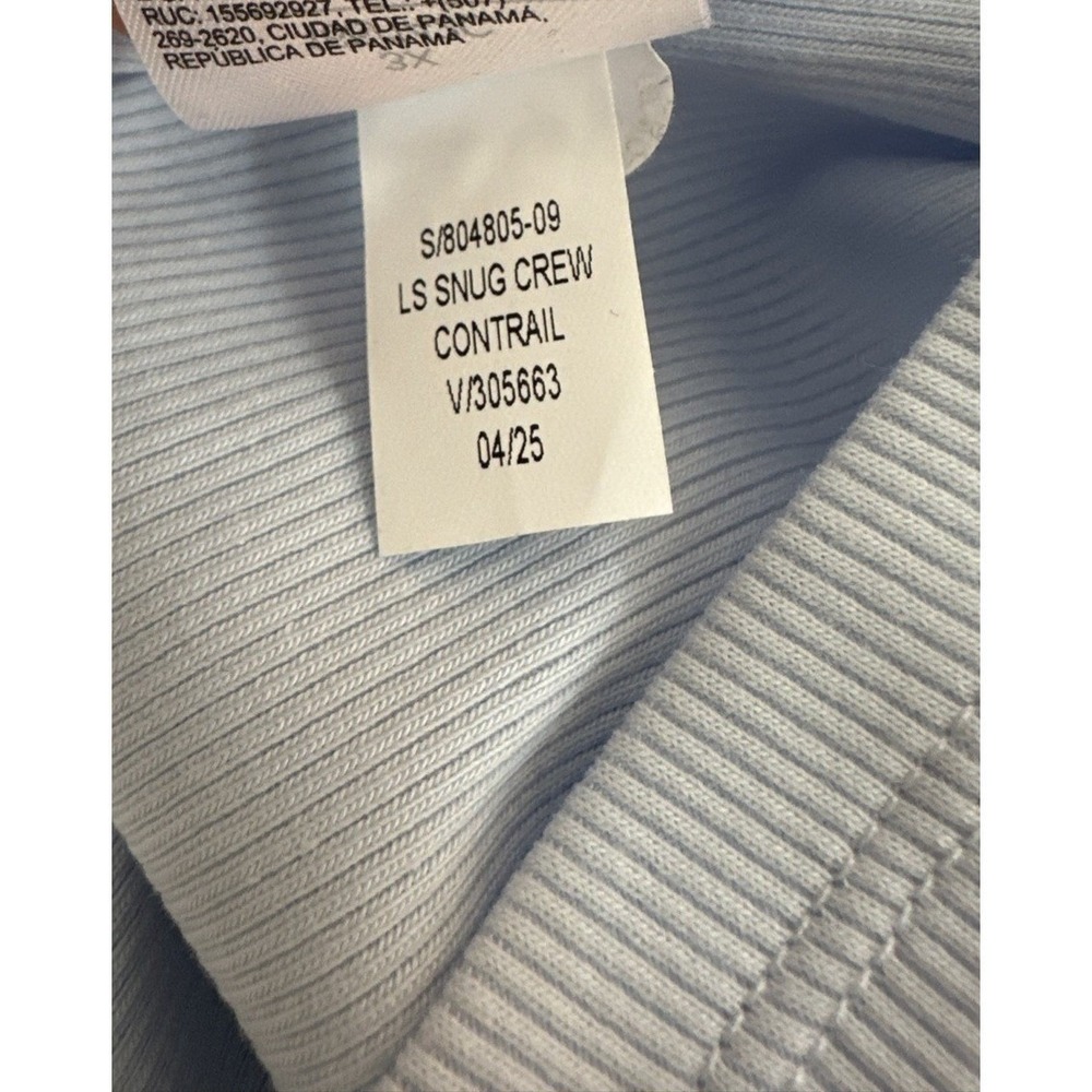 Old Navy Snug Tee Womens 3X Light Blue Pullover Crew Ribbed Casual Stretch Top - Picture 5 of 5
